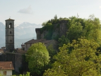 The Fortress of Castiglione - bell tower - in the background l´Omo Morto, the Dead man